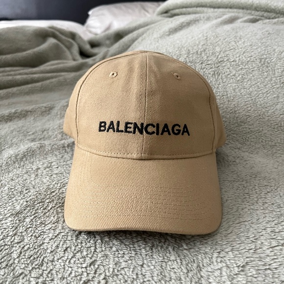 Balenciaga Accessories - Balenciaga Tan Baseball Cap